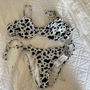 PacSun black and white bikini, top: L, bottoms: M, never worn